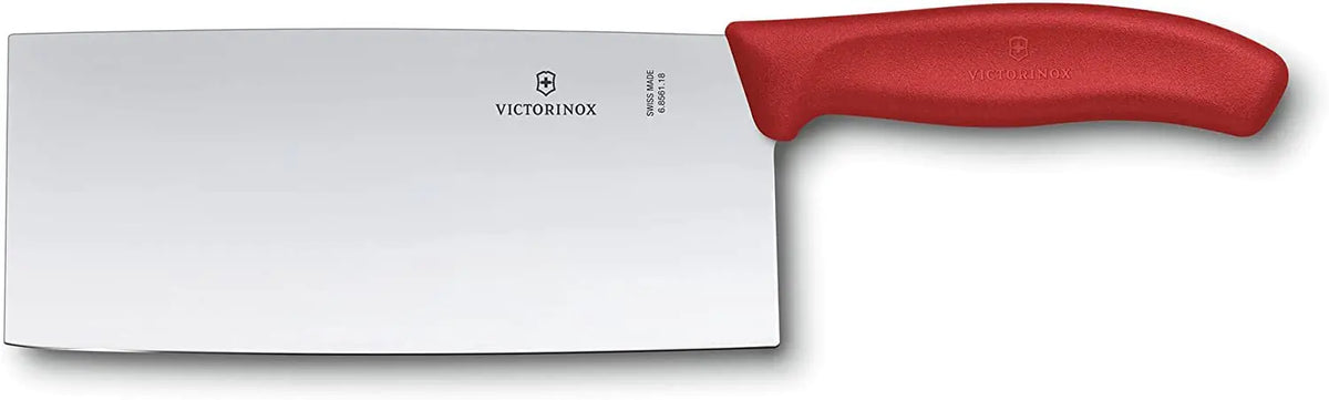 Victorinox Swiss Classic Chinese-Style Chef’s Knife – 7.25” Red Handle